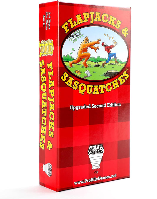 Prolific Games Flapjacks & Sasquatches - Upgraded 2nd Edition, Family Card & Dice Game for 2-8 Players, 20-Minute Rounds, Fun for Kids & Adults, Perfect for Family Game Nights and Camping Trips