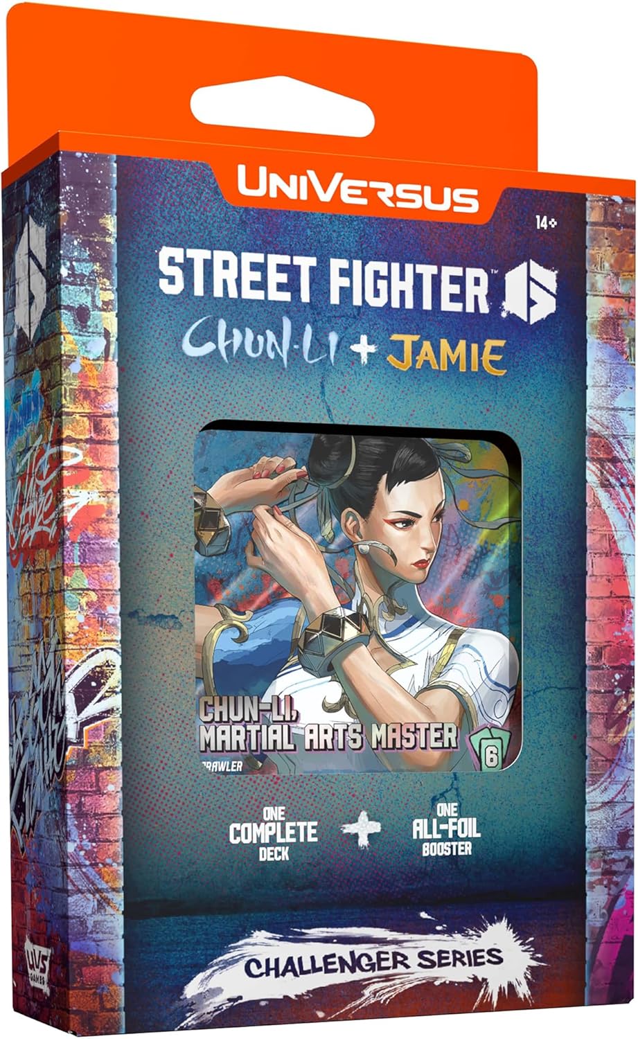 UniVersus: Street Fighter 6: Challenger Series - Chun-Li & Jamie - Deck Building Card Game, Ready to Play Character Deck, 6 Foil-Alt Art Booster Cards