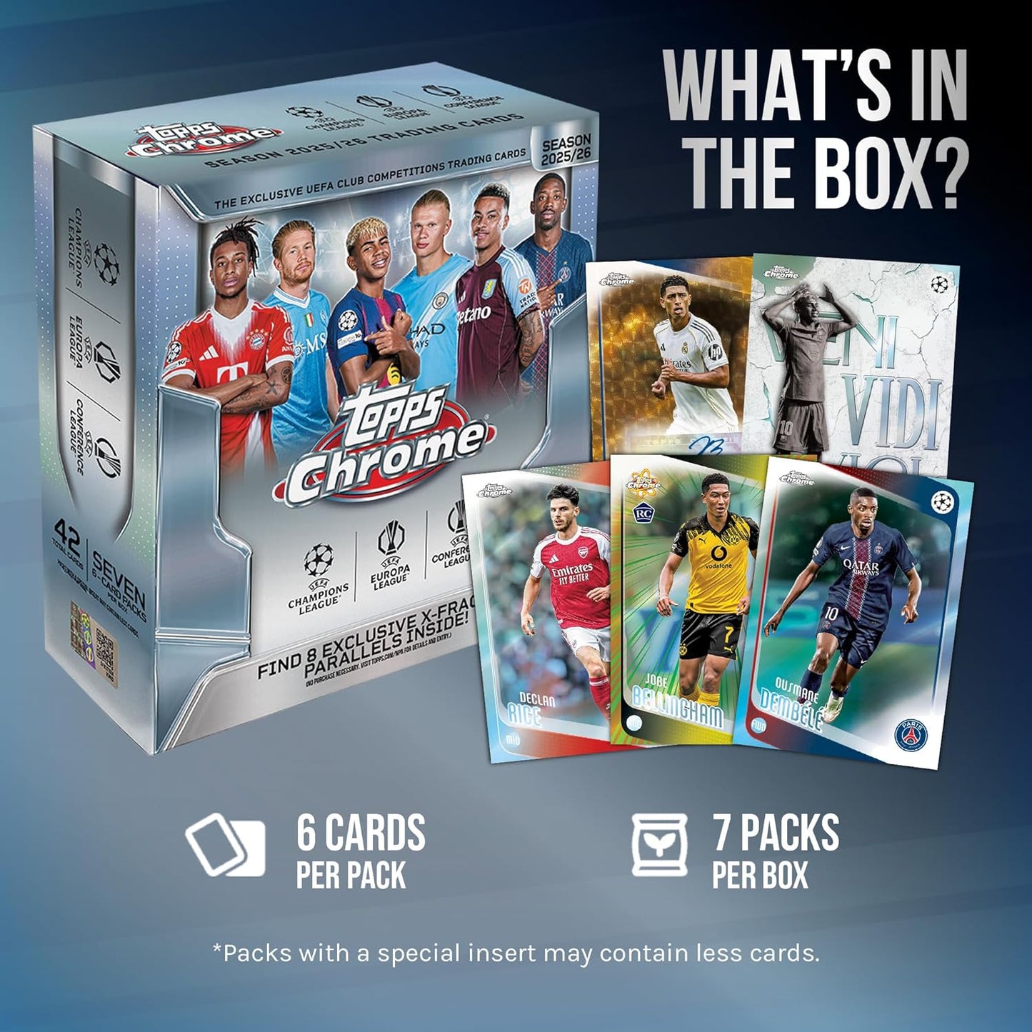 2025-26 Topps Chrome UEFA Club Competitions Soccer - Factory Sealed - Mega Box