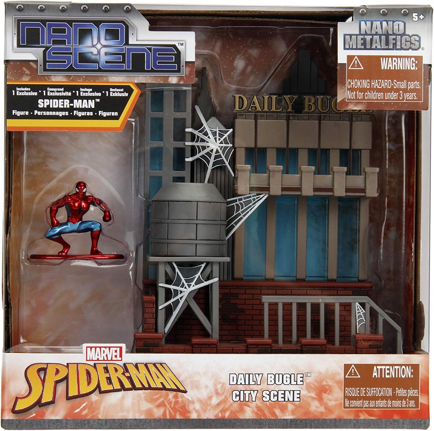 Jada Toys Nano Metalfigs 99983 Toys Marvel Spider Man City Scene-Daily Bugle Display with Figure, Multicolor