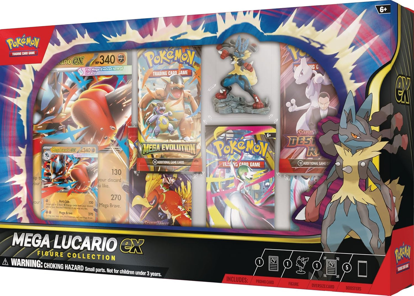 Pokemon TCG: Mega Lucario ex Figure Collection - 5 Packs - Presale Ships 11/07/2025