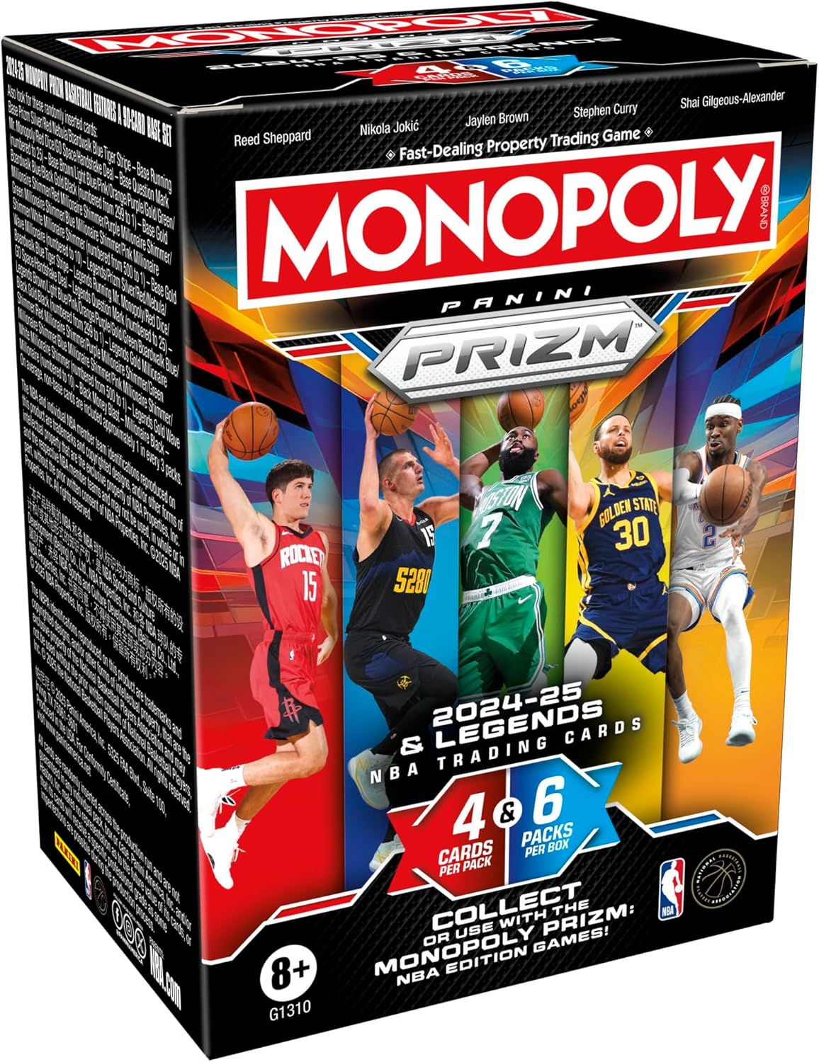 Panini Monopoly Prizm: 2024-25 and Legends NBA Trading Cards Booster Box | Collect or Use with Monopoly Panini Prizm: NBA Edition Games | Ages 8+