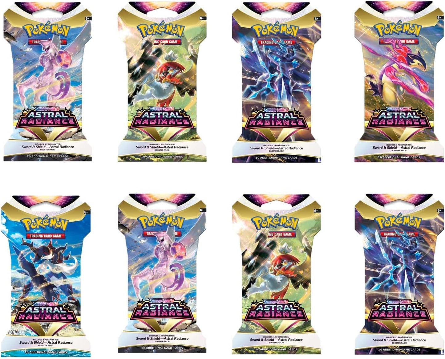 Pokemon Sword and Shield Astral Radiance Boosters - 8 Sleeved Packs!
