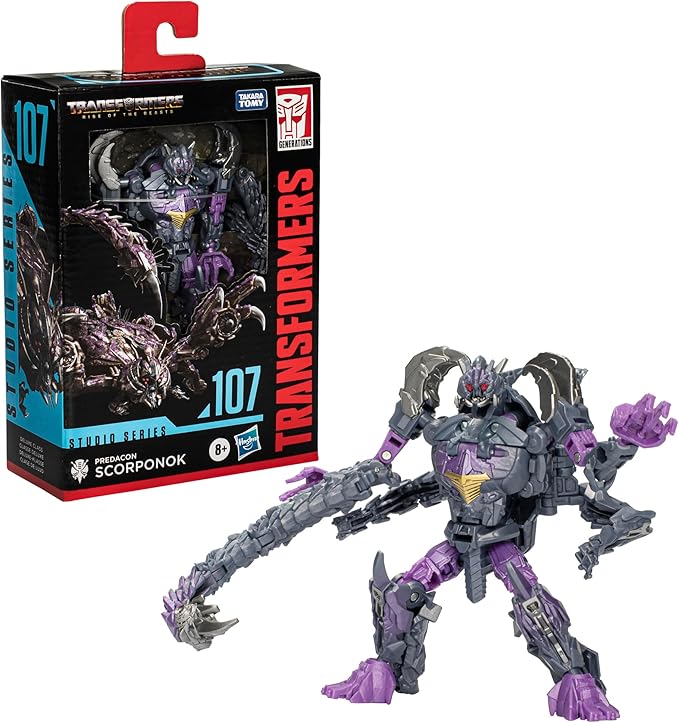 Transformers Toys Studio Series Deluxe Rise of The Beasts 107 Predacon Scorponok, 4.5-inch Converting Action Figure, 8+