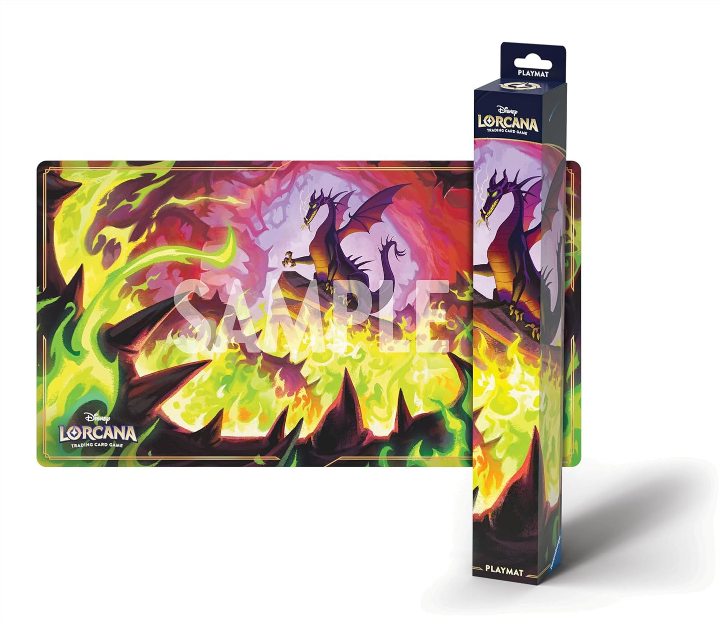 Ravensburger Disney Lorcana TCG Winterspell Playmat Featuring Dragon Fire Card Artwork