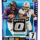 Panini 2025 Donruss Optic Football Trading Card Mega Box [6 Packs, Blue Hyper Parallels]