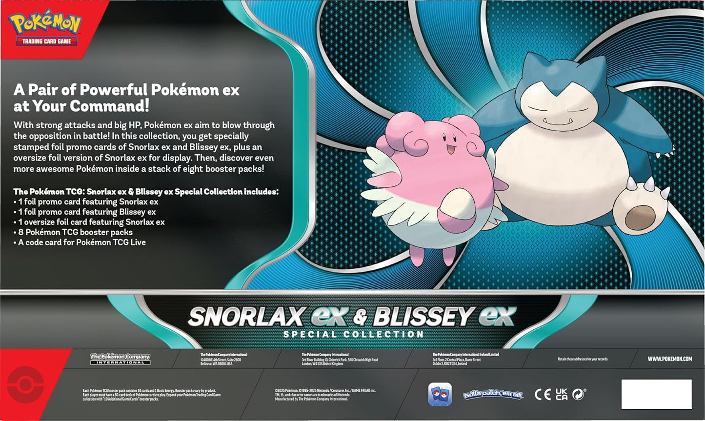 Pokemon TCG: Snorlax ex & Blissey ex Special Collection (2 Foil Promo Cards, 1 Oversize Card & 8 Booster Packs)