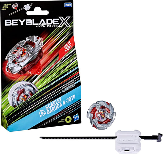Beyblade X Scarlet Garuda 4-70TP BX Starter Pack Set with Balance Type Top and Launcher, Authentic Takara Tomy Battle Tops Games, Toys for Boys and Girls 8+