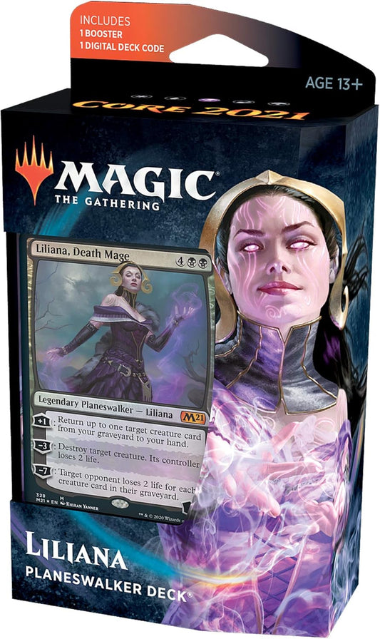 Magic: The Gathering Liliana Death Mage Planeswalker Deck | Core Set 2021 (M21) | 60 Card Starter Deck