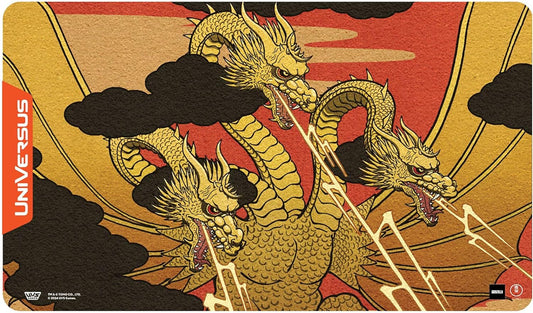 UniVersus Godzilla Challenger Series - King Ghidorah Playmat - 24 x 14 Neoprene Mat, Tabletop Card Game Accessory, UVS Games, Officially Licensed