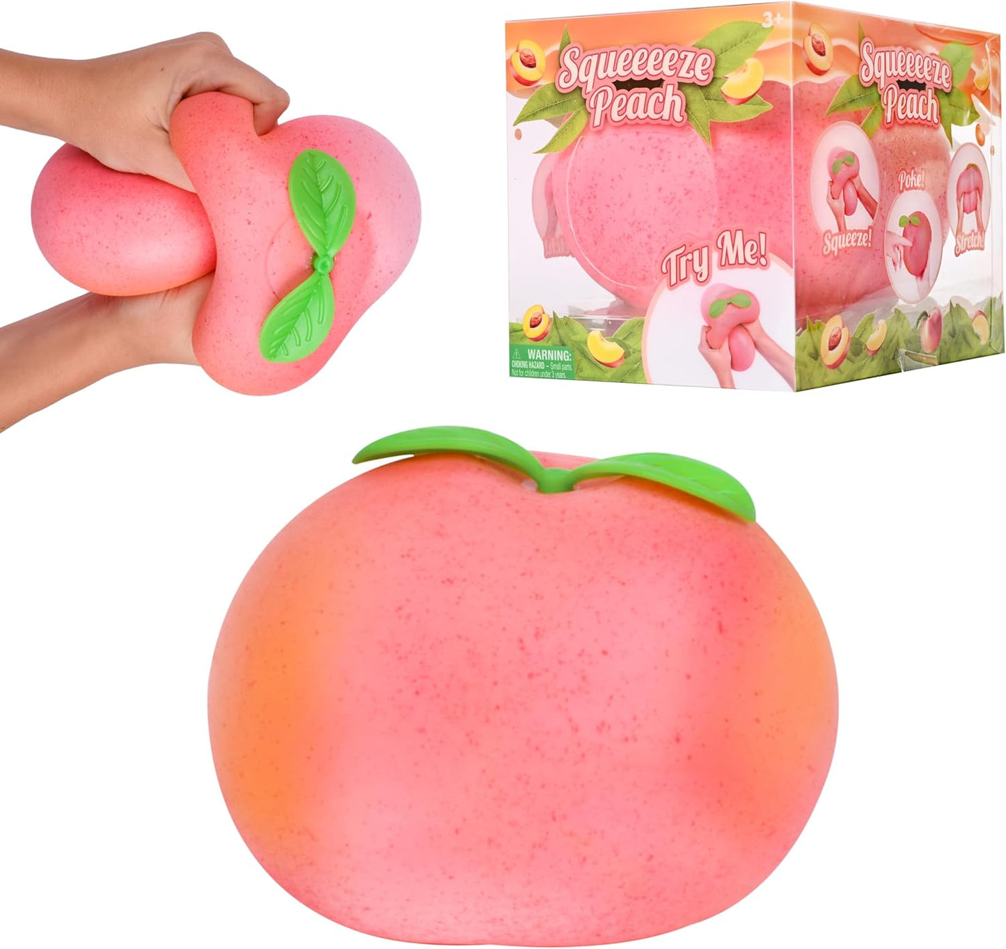 Squishy Extra Large Peach, Gag Gifts Funny Adult, Giant Stress Ball, Fidget Sensory Toy for Kids, ADHD Toys