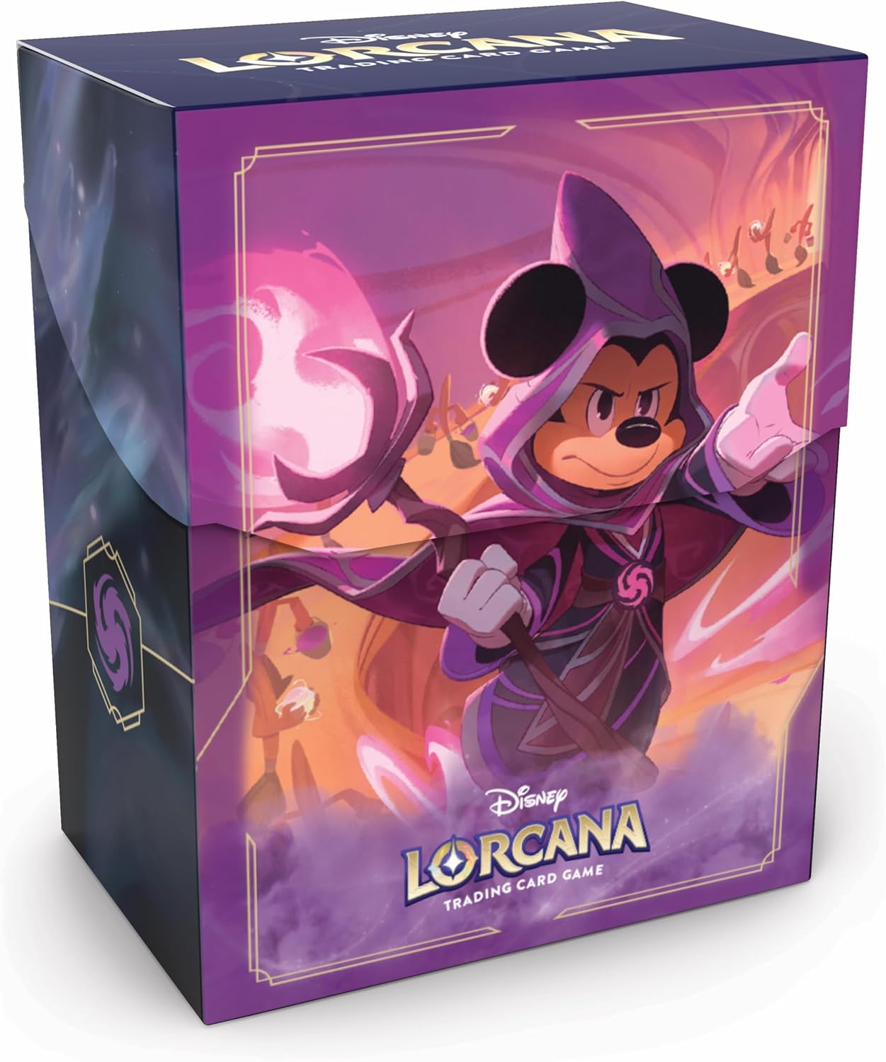 Ravensburger Disney Lorcana TCG Deck Box Featuring Mickey Mouse - Wayward Sorcerer | Securely Store 80 Sleeved Cards | Durable Portable Organizer for TCG Players | for Ages 8+
