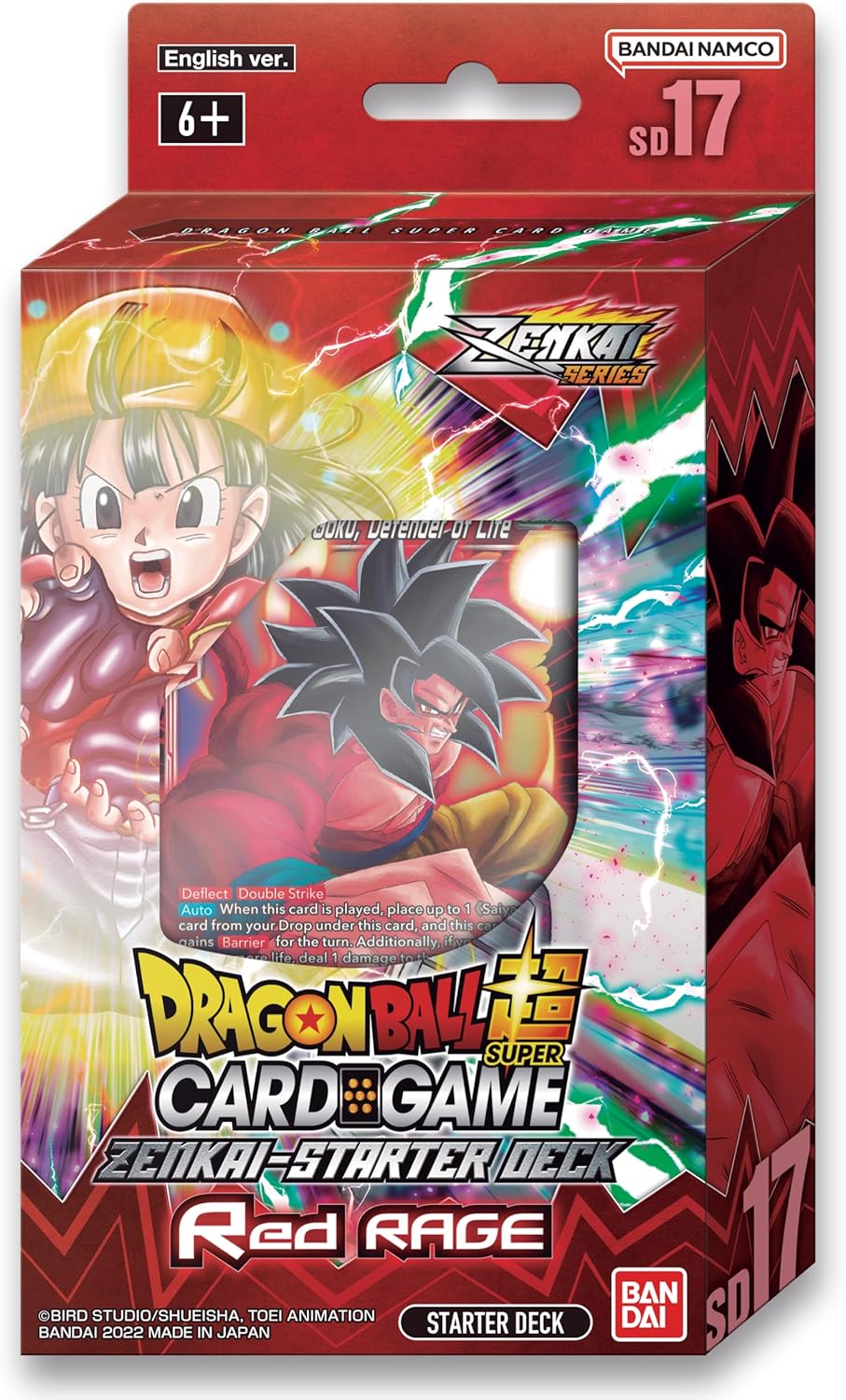 BANDAI | Dragon Ball Super CG: Zenkai Series Starter Deck (SD17) - Red Rage | Card Game | Ages 6+ | 1 Player