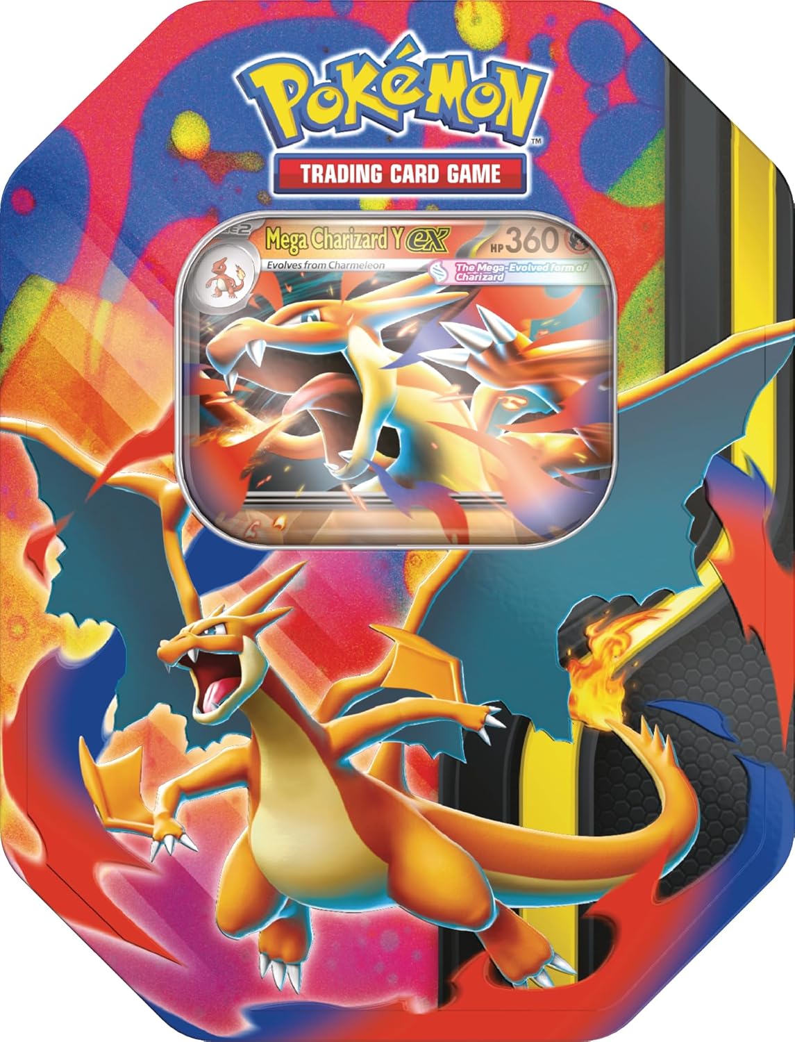 Pokemon TCG: Mega Charizard Y Tin - 4 Packs, Promo Card - Presale Ships 02/20/2026
