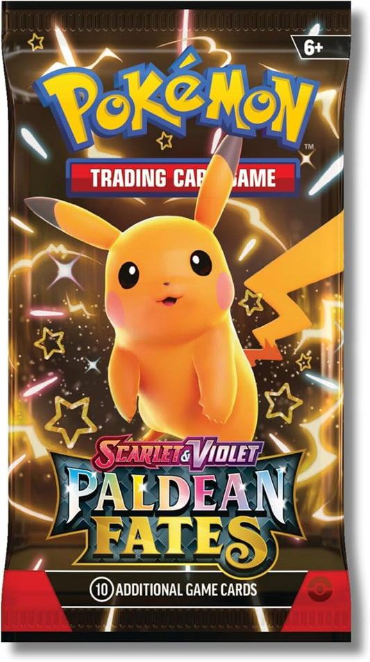 Pokémon Scarlet & Violet Paldean Fates Booster Pack | Various Illustrations Including Shiny Pikachu