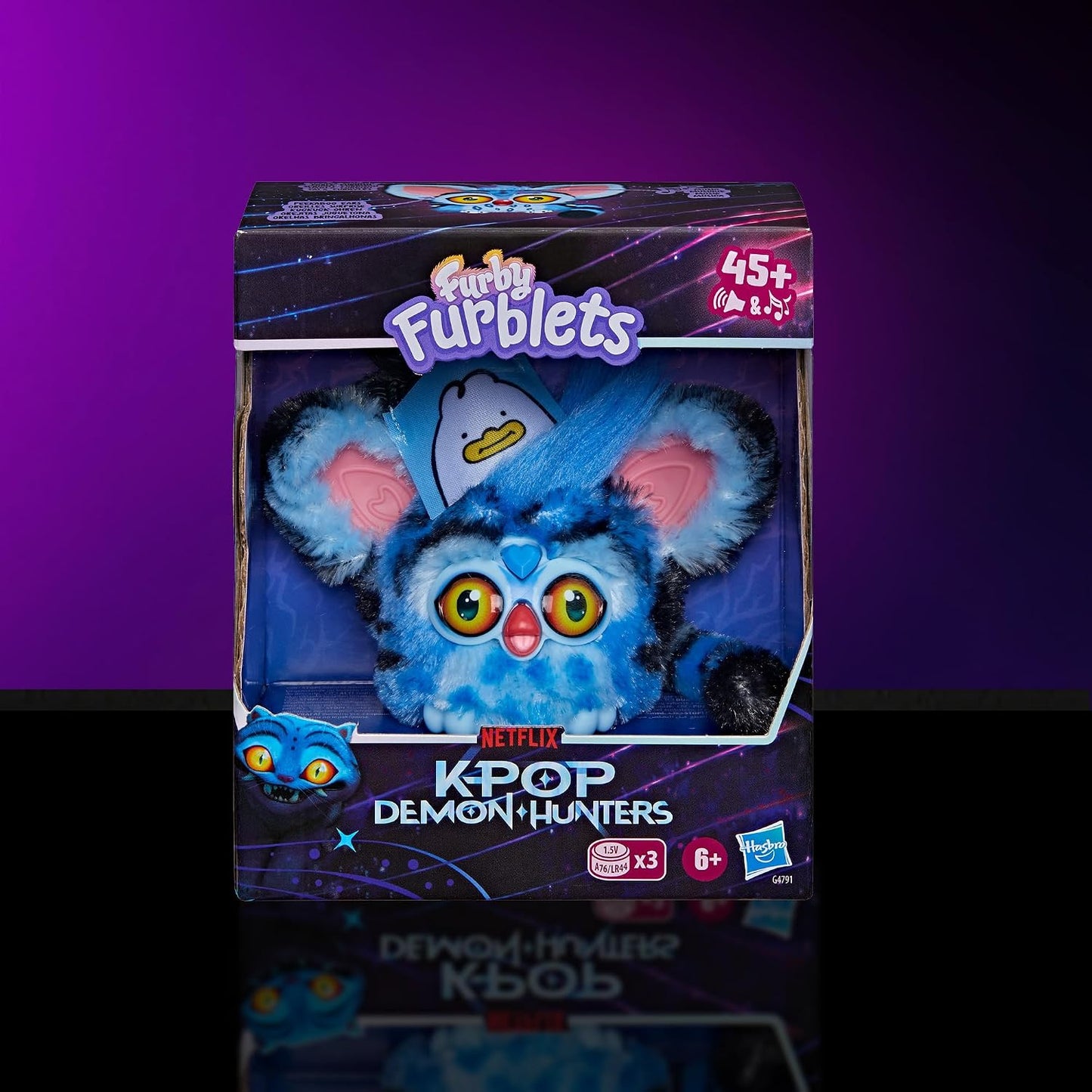 KPop Demon Hunters Furby Furblets Derpy Tiger, Collectible 3" Mini Plush Electronic Toy