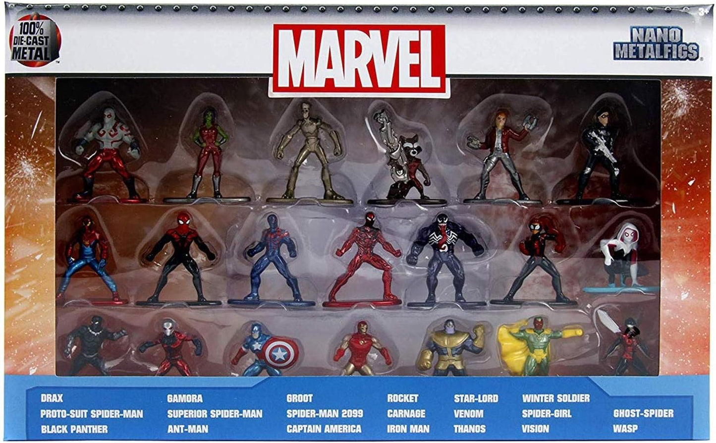 Jada Toys Marvel 1.65" Die-cast Metal Collectible Figures 20-Pack Wave 1, Toys for Kids and Adults