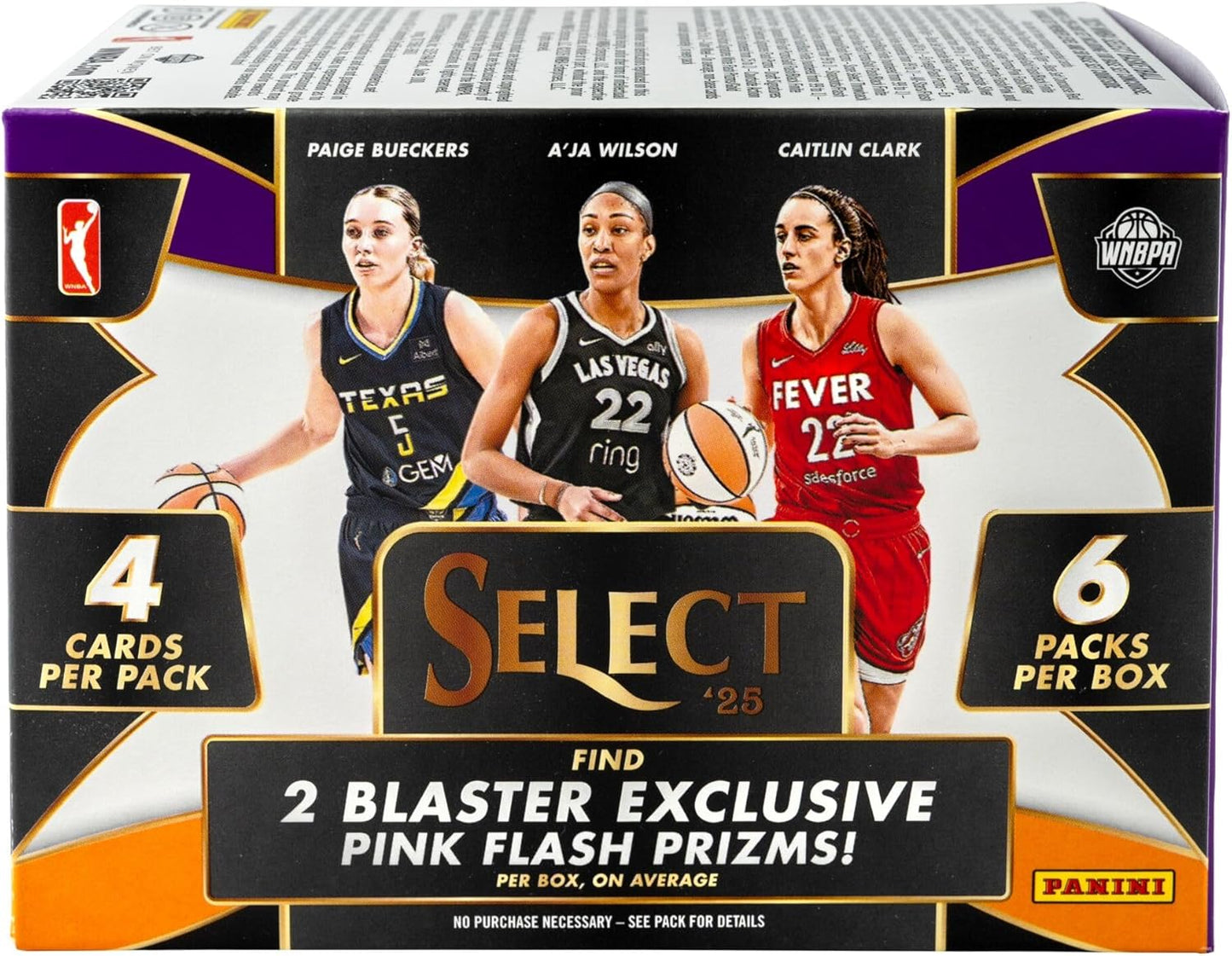 2024-25 Panini Select WNBA Basketball Trading Cards Retail Blaster Box | 24 Cards Per Box | Exclusive Pink Ice Prizms | Chase Color Wheel, Tiger & Black Finite Parallels