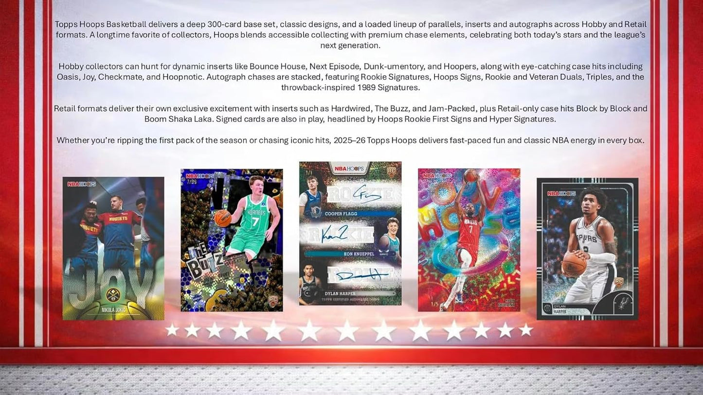 2025/26 Topps Hoops Basketball Hanger Trading Card Box (Look for Hoops Hyper Signatures)