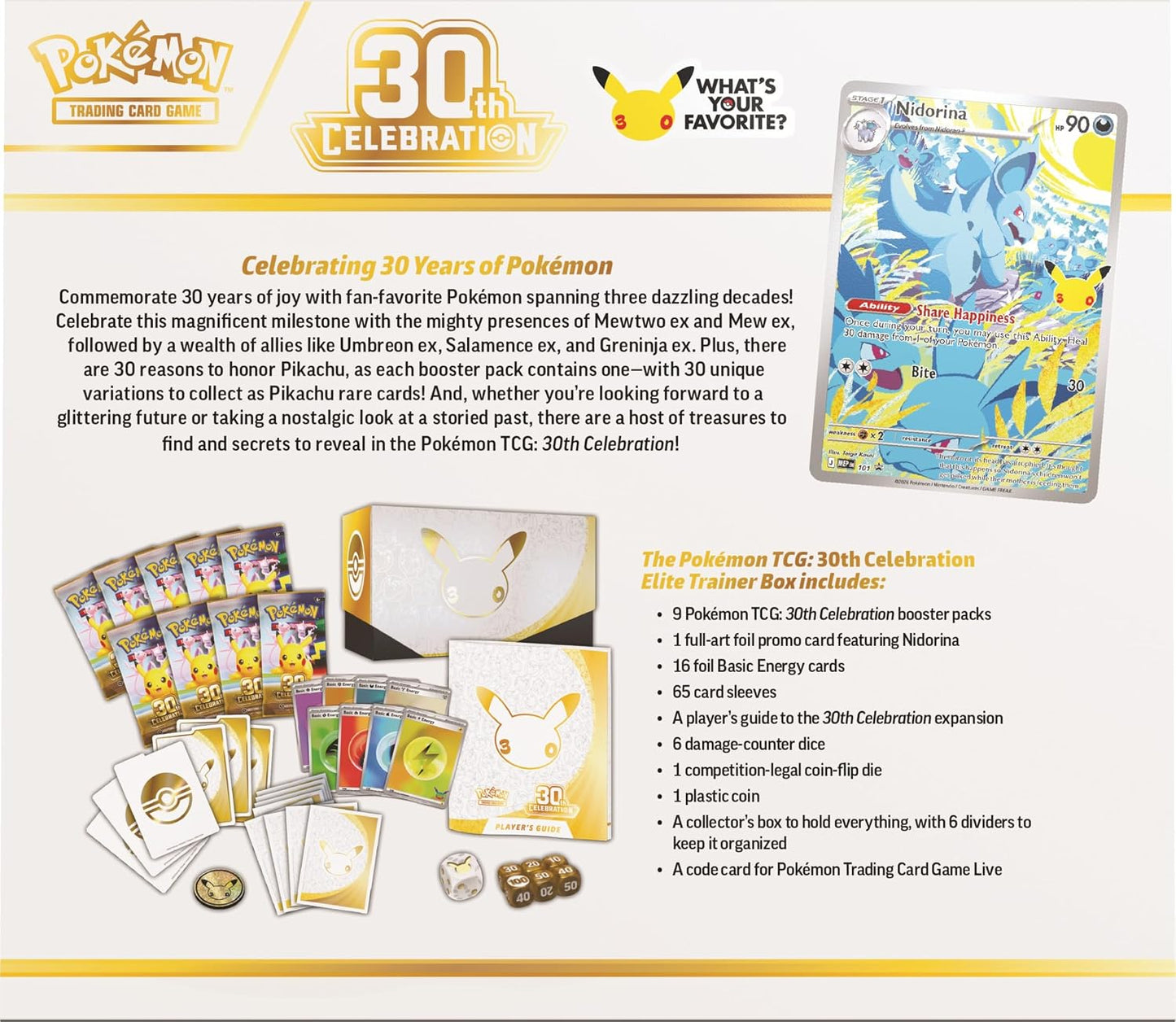 Pokemon TCG: 30th Celebration Elite Trainer Box - Presale Ships 09/16/2026