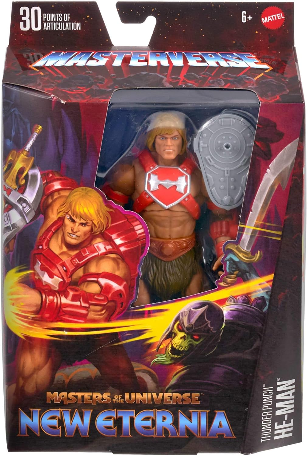 Masters of The Universe Masterverse New Eternia Action Figure & Accessories, Thunder Punch Deluxe Motu Collectible with 30 Articulations, 7-inch