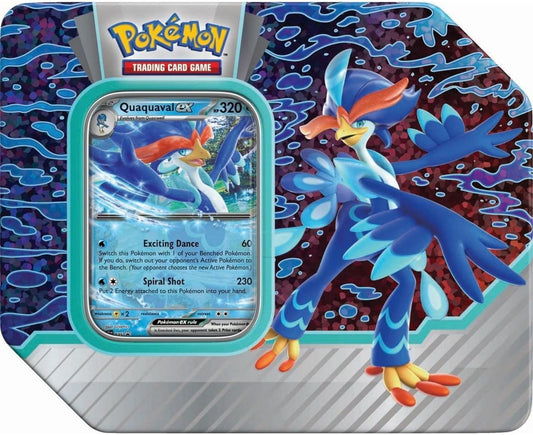 Pokemon TCG: Paldea Partners Quaquaval EX Tin - 5 Packs, Promos