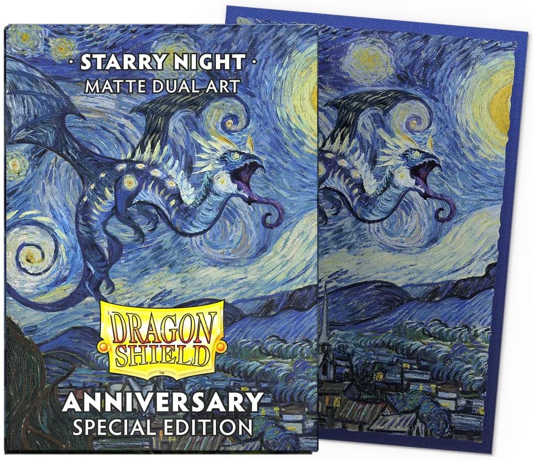 Dragon Shield Sleeves - Special Edition Matte Dual Art: Starry Night - 100CT Matte Dual Card Sleeves - Compatible with Magic The Gathering, Pokémon, and Yugioh TCG & LCG - Top Loader