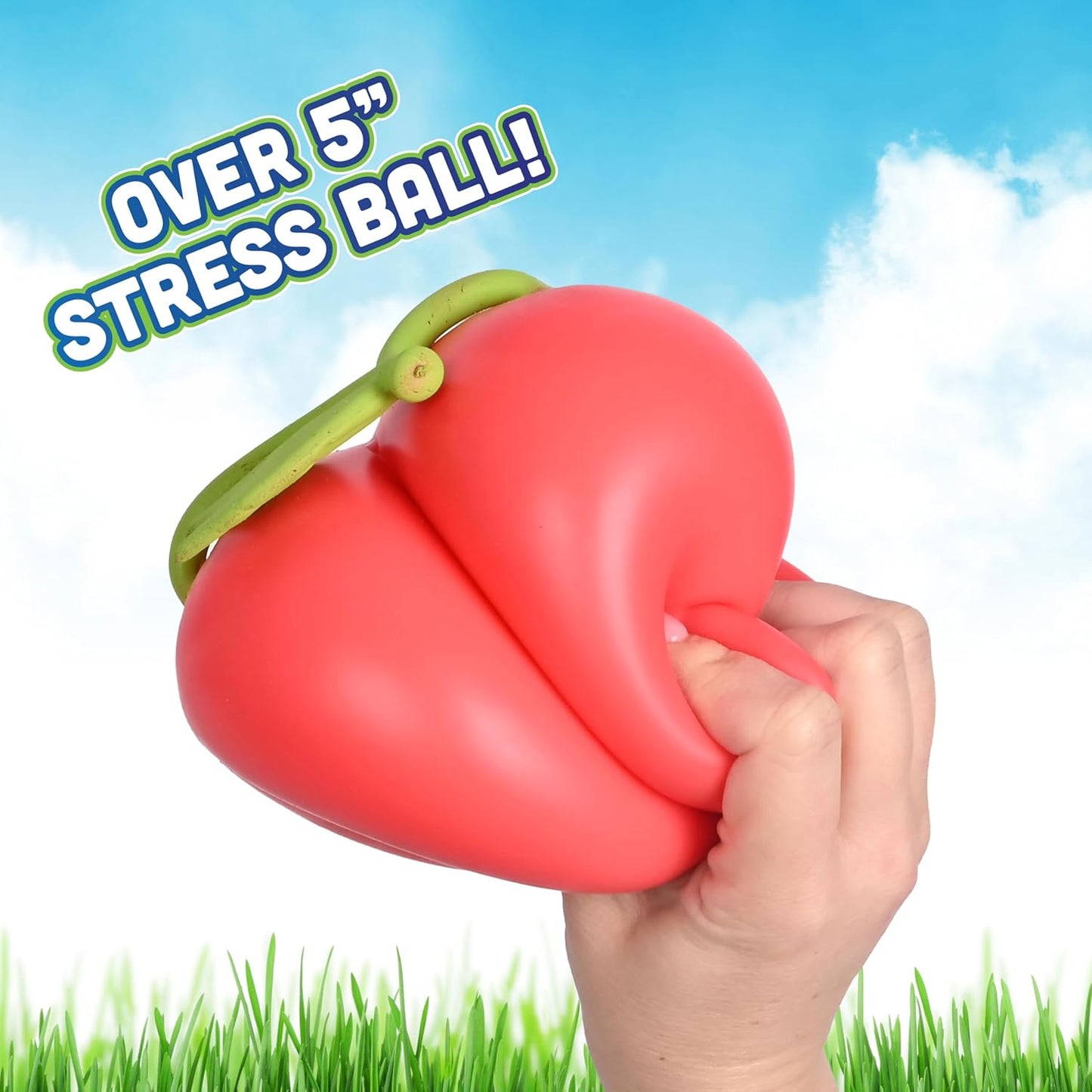 Toymendous Squishy Cherries, Jumbo Sweet Fruit Stress Toy, Twin Cherry Fidget Fun, 5.5 Inch Squishy Fruit, Fidget Sensory Food, Jumbo Strss Relief Toy or Kids & Adults, Easter Basket Stuffer