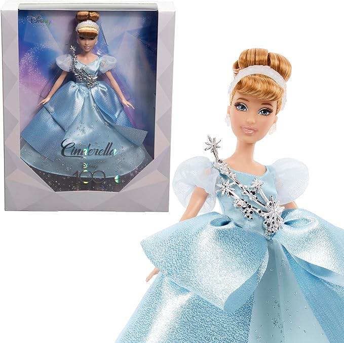 Disney Toys, Collector Cinderella Doll to Celebrate Disney 100 Years of Wonder, Inspired by Disney Movie, Gifts for Kids and Collectors