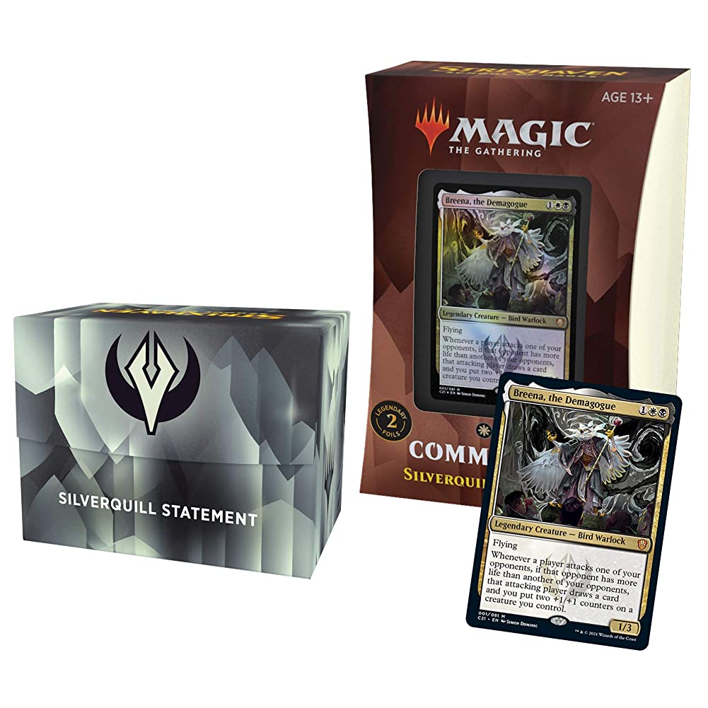 Magic The Gathering Strixhaven Commander Deck  Silverquill Statement (Black-White)