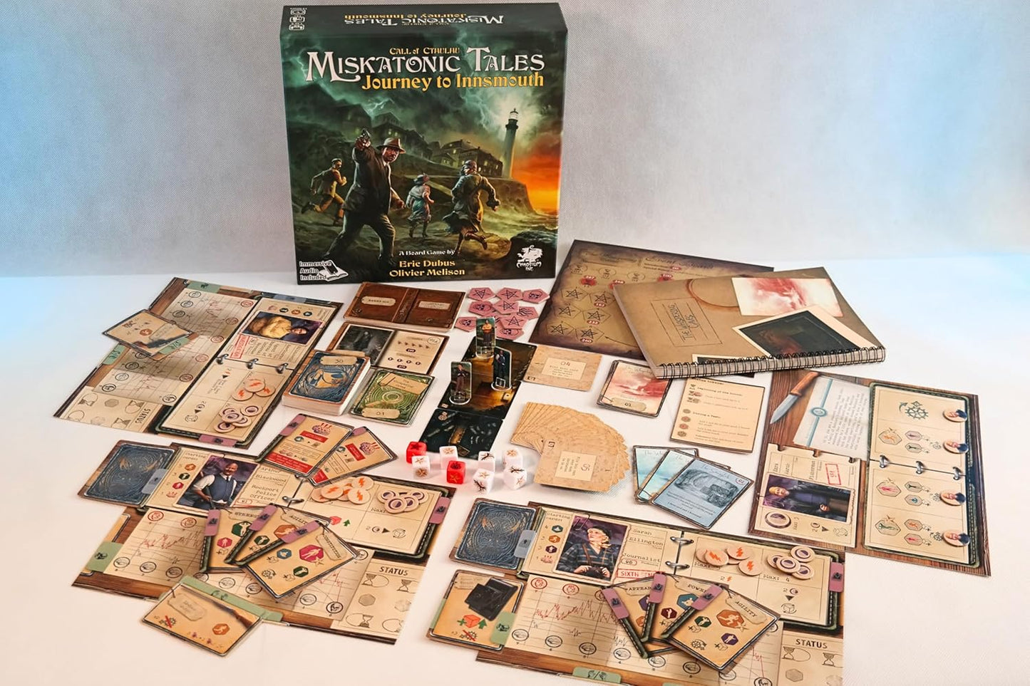 Miskatonic Tales: Journey to Innsmouth by Chaosium Inc. | Ages 14+ | 1-4 Players | 90-180 Minute Playing Time | Storytelling Board Game