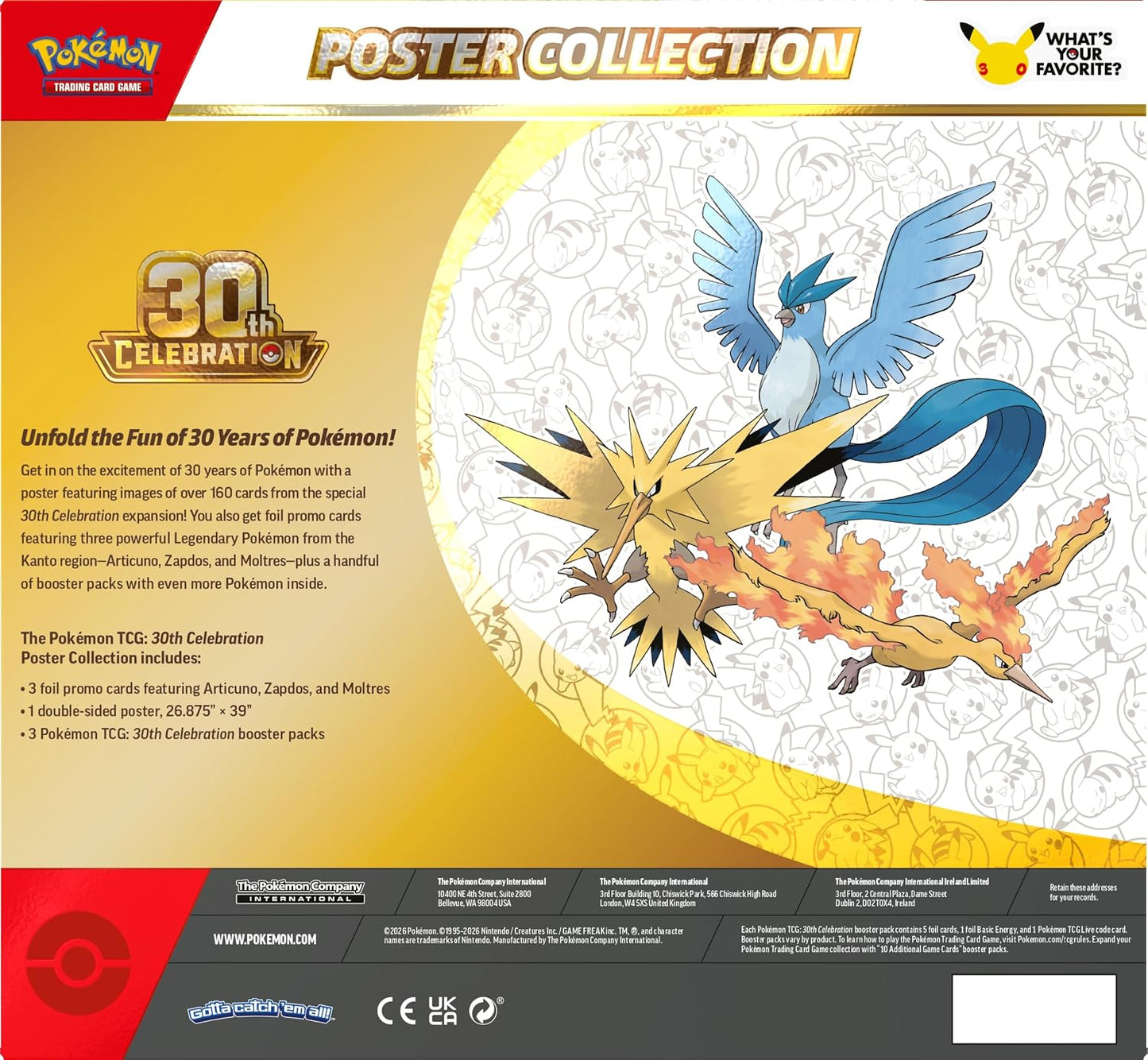 Pokemon TCG: 30th Celebration Poster Collection - Presale Ships 09/16/2026