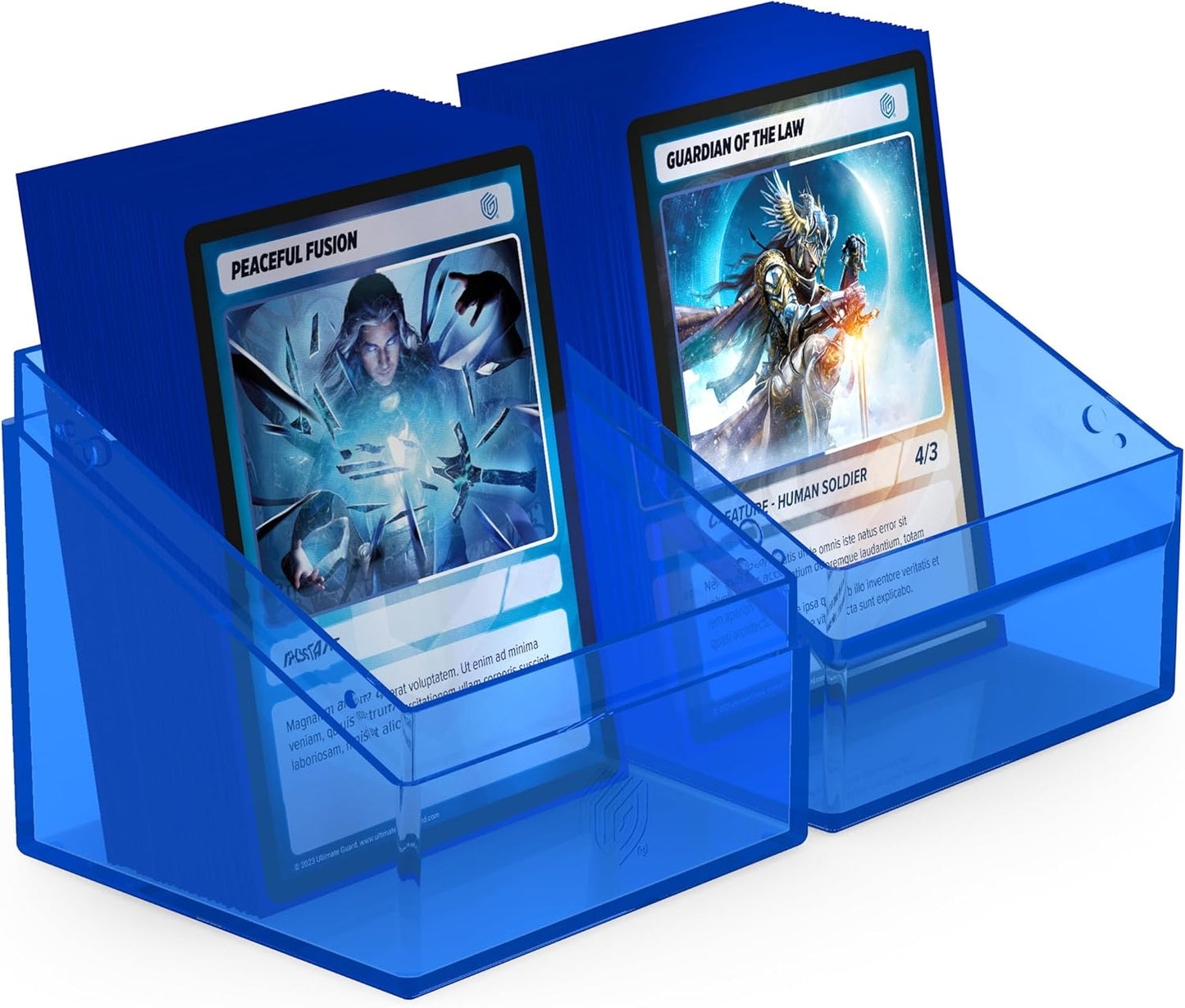 Ultimate Guard Boulder 100+ Clear, Deck Case for 100 Double-Sleeved TCG Cards, Sapphire, Secure & Durable Storage for Trading Card Games, Transparent
