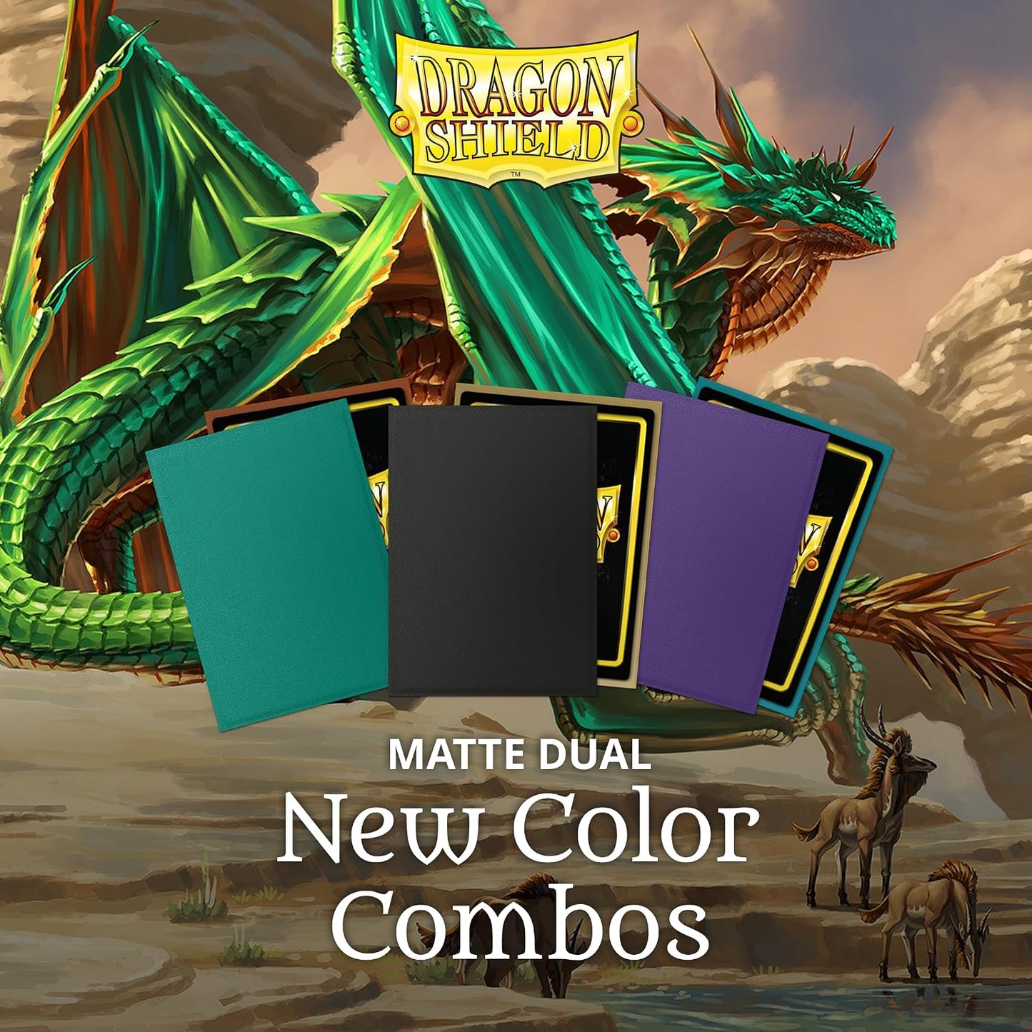 Dragon Shield | Matte Dual Standard Size Card Sleeves | 100ct - Smooth & Tough Premium TCG Sleeves - Compatible with Pokemon, One Piece, and Magic: The Gathering | Black & Gold