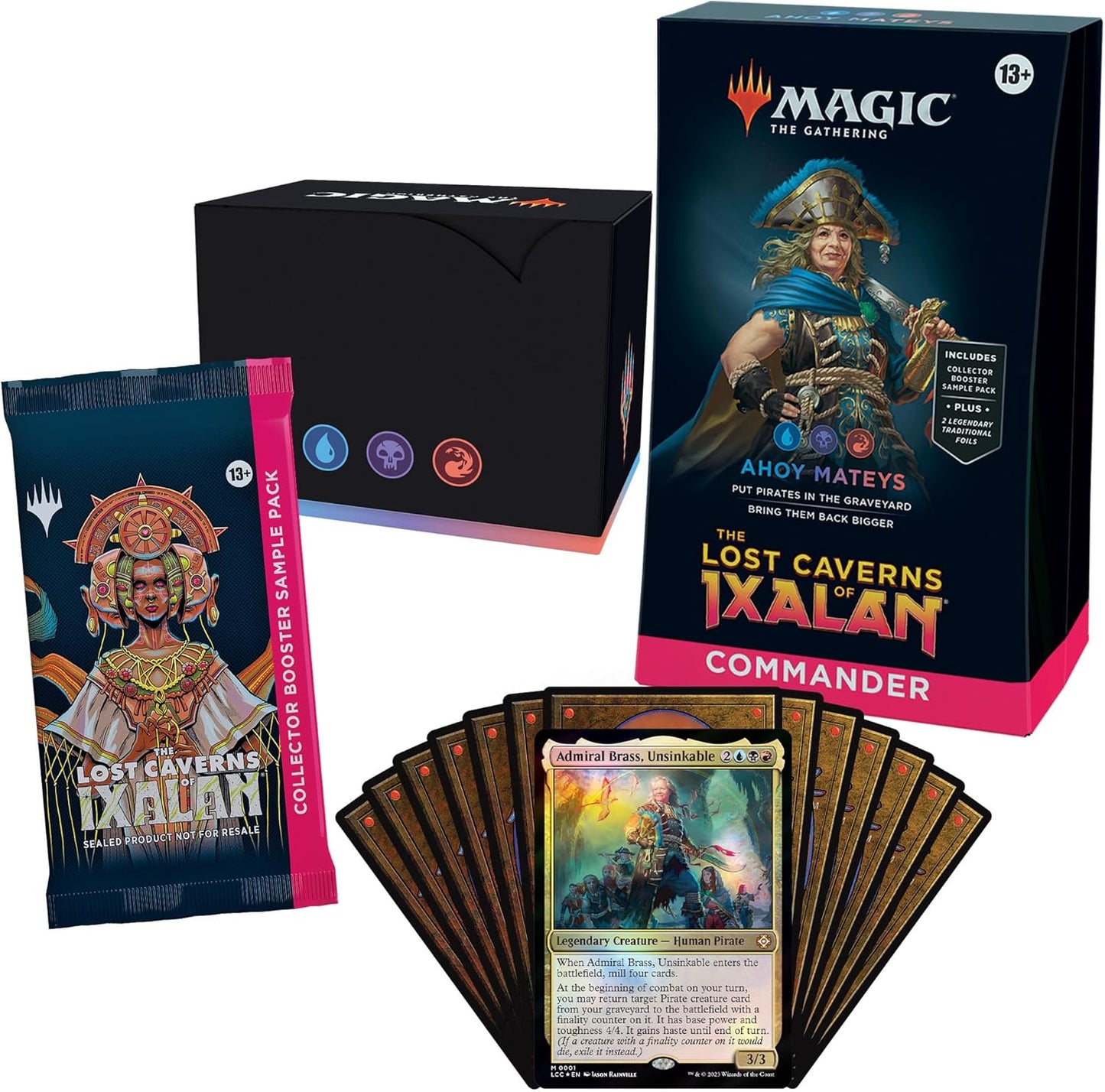 Magic: The Gathering The Lost Caverns of Ixalan Commander Deck - Ahoy Mateys (100-Card Deck, 2-Card Collector Booster Sample Pack + Accessories)