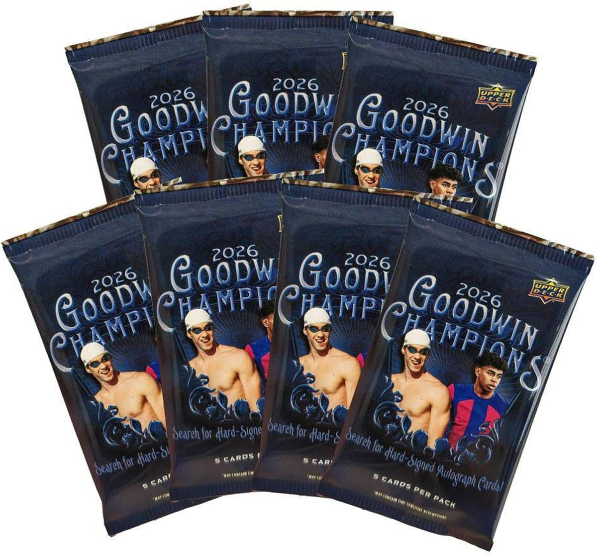 Upper Deck 2026 Goodwin Champions Blaster Box – 7 Packs, 5 Cards per Pack, Multi-Sport and Entertainment Trading Cards