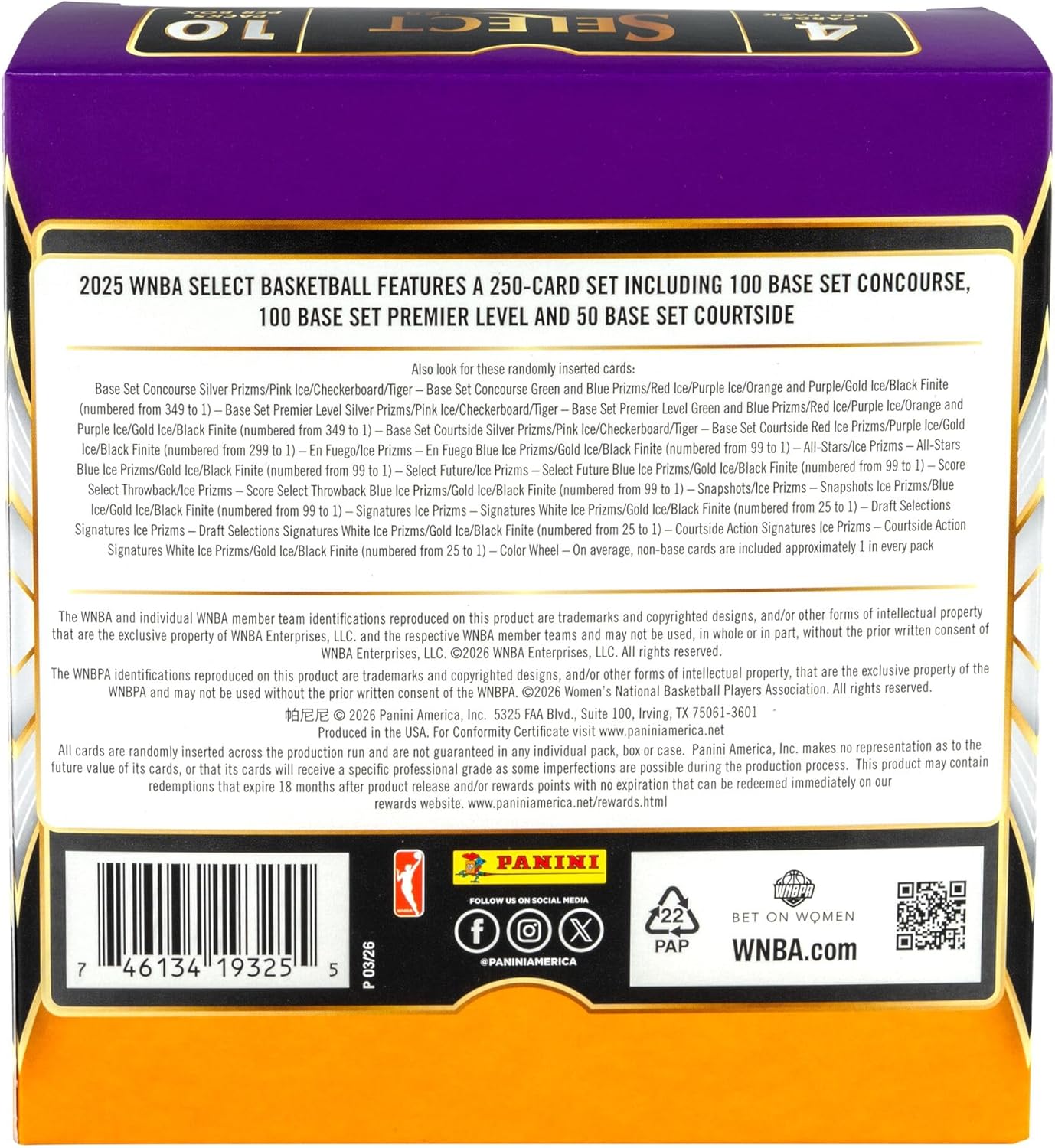 2025 Panini Select WNBA Basketball Mega Box