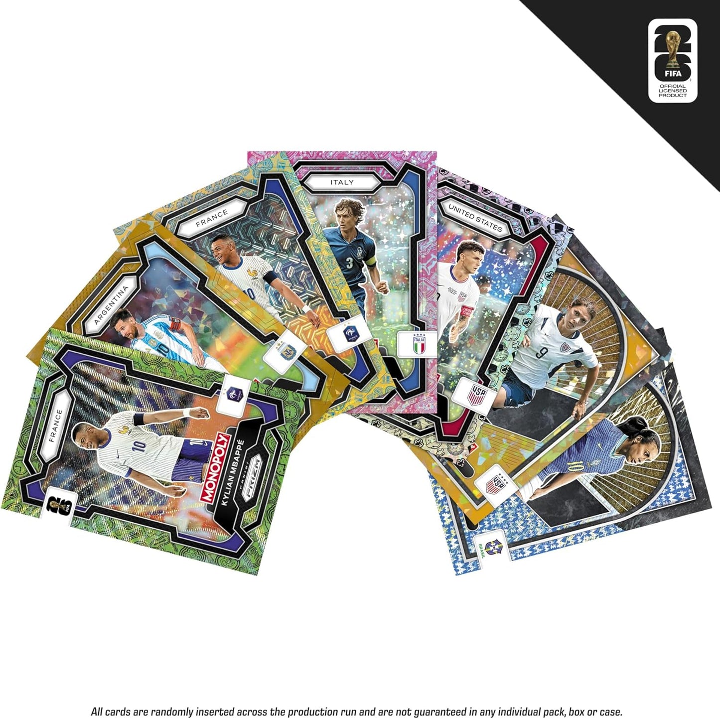 2026 Monopoly Panini Prizm: FIFA World Cup Trading Cards Booster Box | Current Stars and FIFA World Cup Legends | Gifts for Soccer Fans