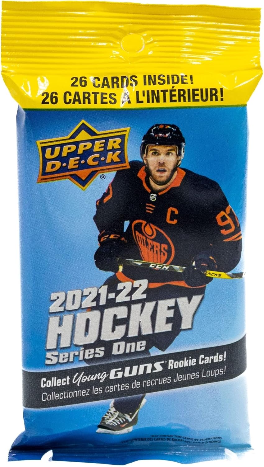 Upper Deck 2021-22 Series 1 NHL Hockey Fat Packs - 52 Cards - Collect Young Guns Rookie Cards