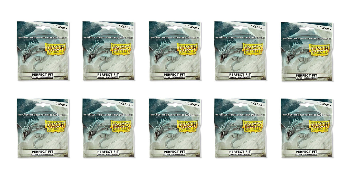 Dragon Shield Bundle: 2 Packs Clear Perfect Fit Standard Size Sideloader Sleeves - 200 Sleeves Total