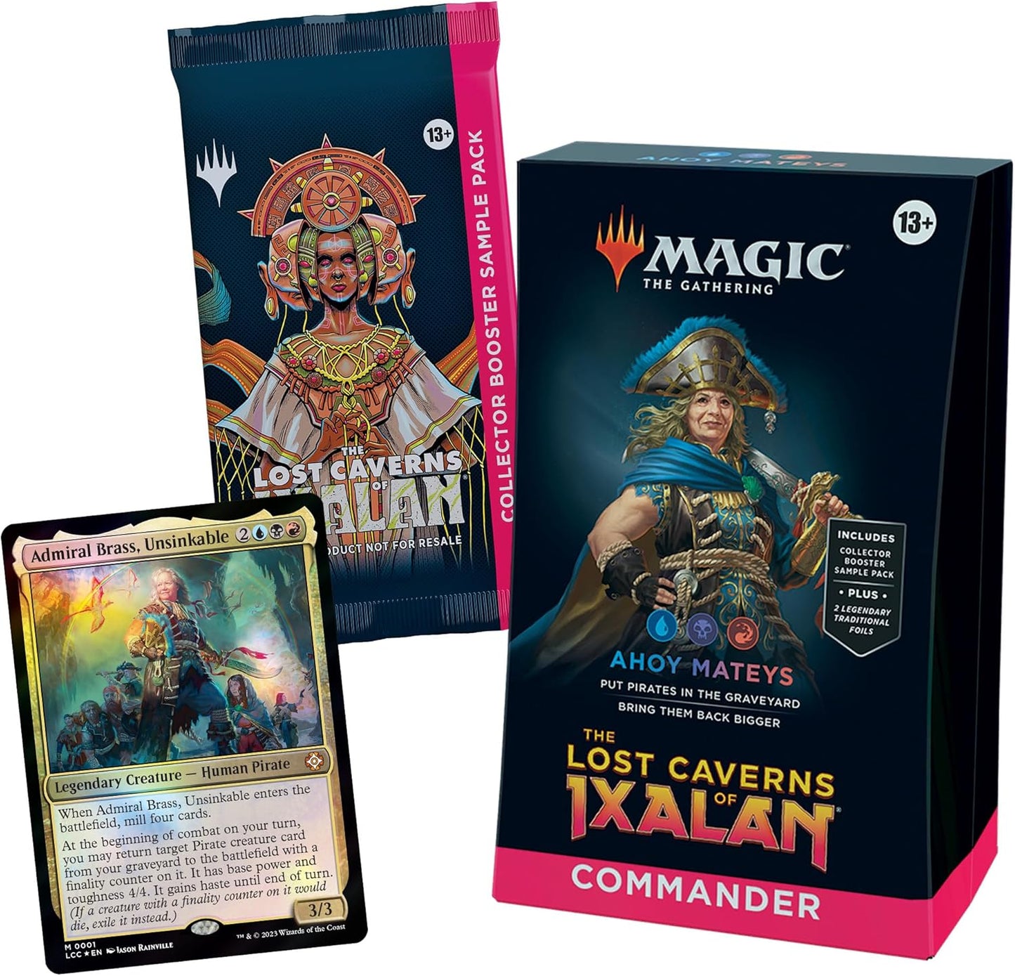 Magic: The Gathering The Lost Caverns of Ixalan Commander Deck - Ahoy Mateys (100-Card Deck, 2-Card Collector Booster Sample Pack + Accessories)