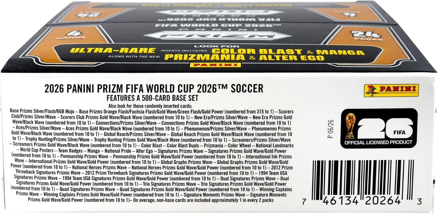 2026 Panini Prizm World Cup Soccer Trading Cards 24 Count Retail Box