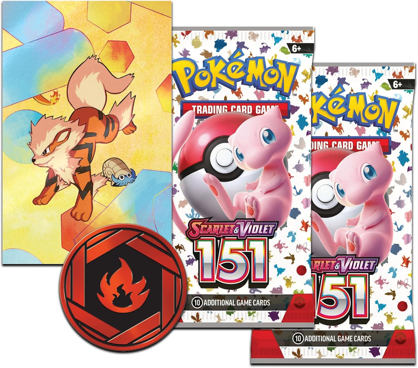 Pokémon TCG: Scarlet & Violet—151 Mini Tin – Arcanine (2 Booster Packs, 1 Coin & 1 Art Card)