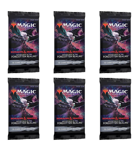 6 Packs Magic: The Gathering Draft Booster Pack Lot MTG Adventures in The Forgotten Realms