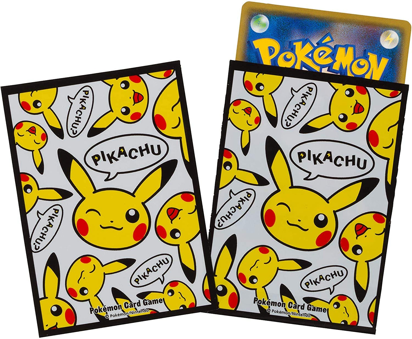 Pokemon 64ct Deck Shield Card Sleeves Pokemon Pika Pikachu White