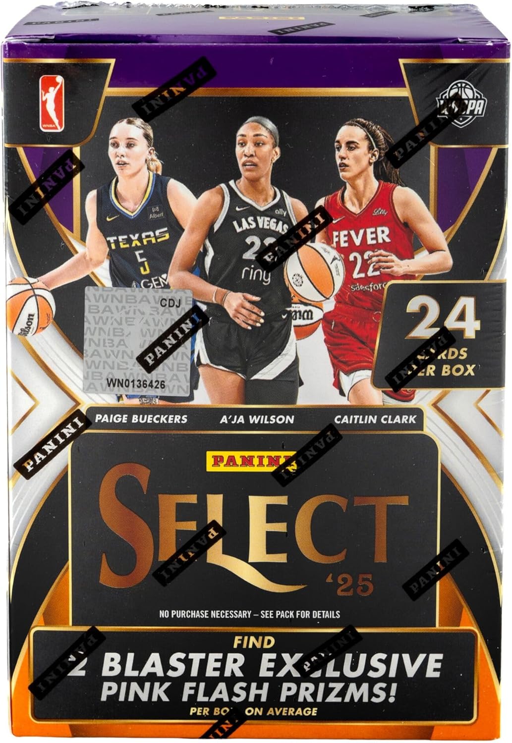 2024-25 Panini Select WNBA Basketball Trading Cards Retail Blaster Box | 24 Cards Per Box | Exclusive Pink Ice Prizms | Chase Color Wheel, Tiger & Black Finite Parallels