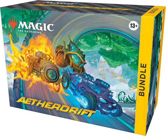 Magic: The Gathering Aetherdrift Bundle - 9 Play Boosters, 40 Land Cards + Exclusive Accessories