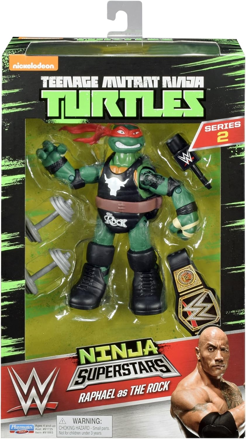 Teenage Mutant Ninja Turtles Nickelodeon WWE Superstars Raphael as The Rock Action Figure