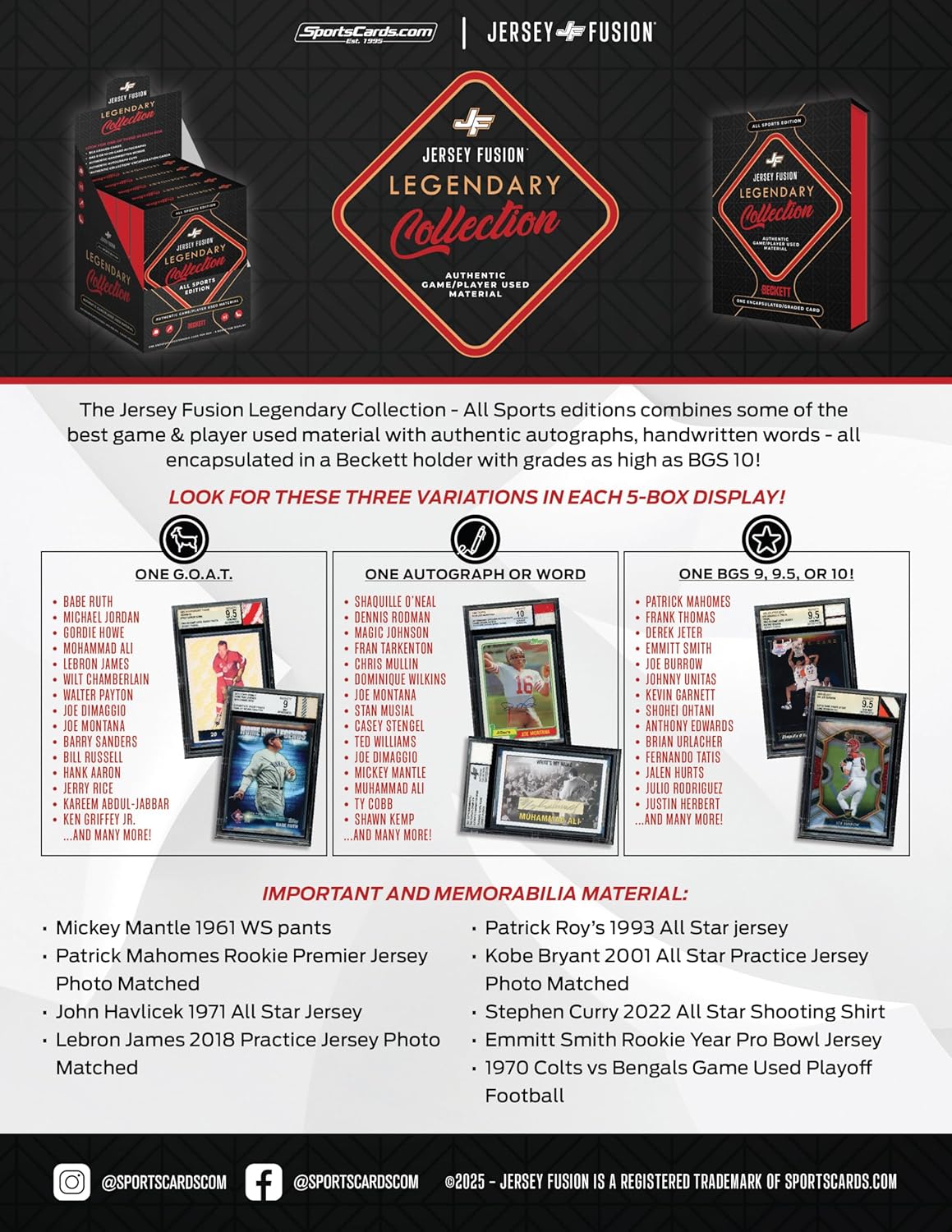 2025 Jersey Fusion Legendary Collection Hobby Box