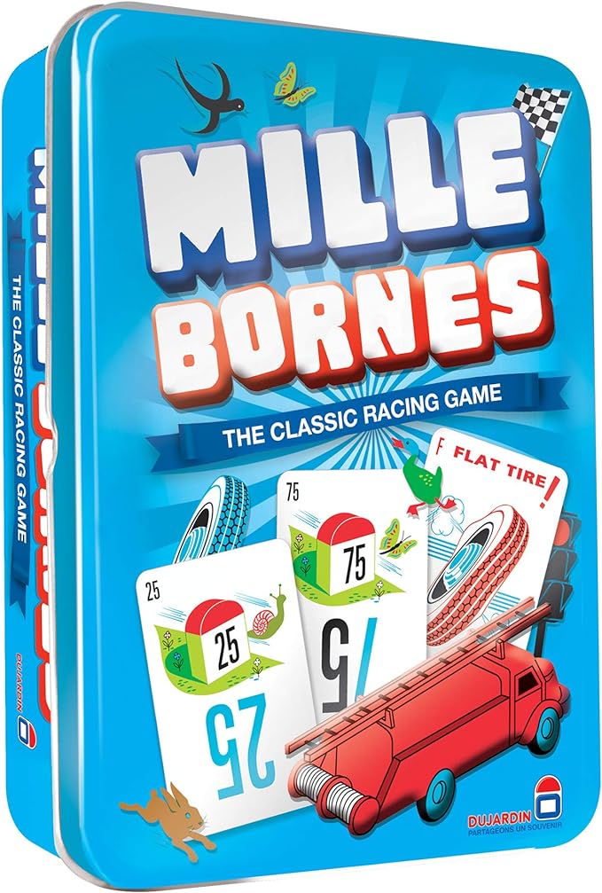 Mille Bornes Classic Racing Game, 2-6 Players, Ages 7 and Up, 20 Minute Playtime